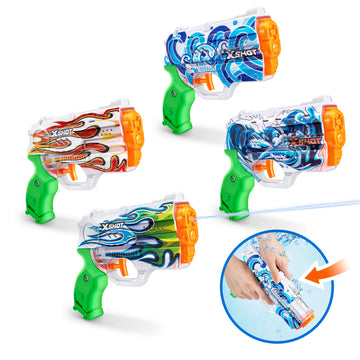 X-Shot Water Fast-Fill Skins Nano (4 Pack) By Zuru Refresh Watergun, Xshot Water Toys, 4 Blasters Total, Fills With Water In Jus