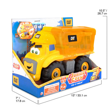 CAT Junior Crew Fix-It Phillip Preschool Learning Set - Yellow Plastic Construction Vehicle Model 82460