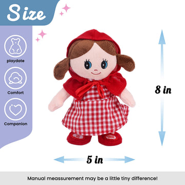 Hopearl Talking Singing Doll - Interactive Plush Toy, 8" - Color: 02 Girl, Model: EHONE0025, Gift for Toddlers