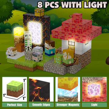 Aidyvoi 200Pcs Magnetic Blocks Building Toys Set, Light Up Magnet Cubes, 3D Magnetic Building Blocks For Kids Boys Girls Ages 3+