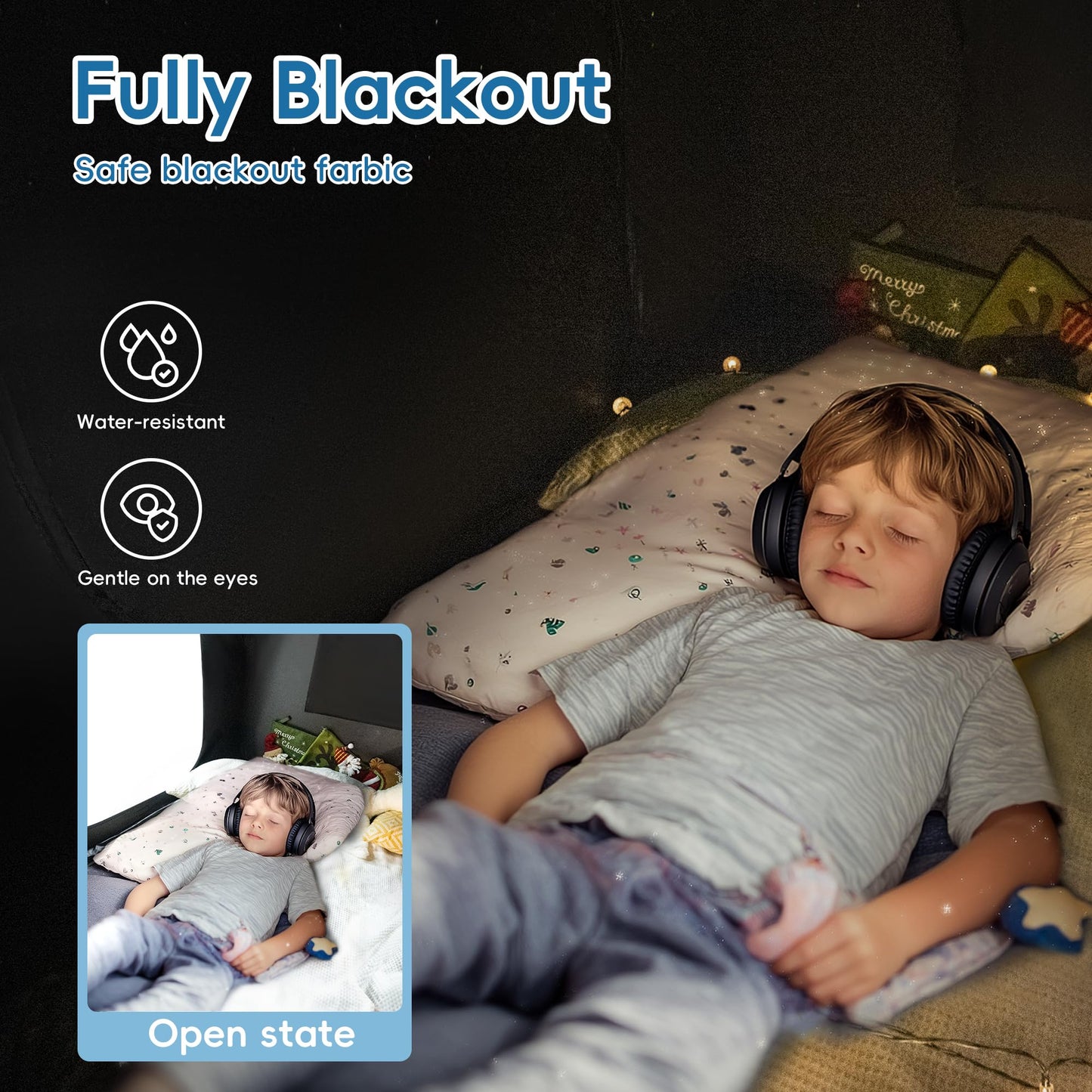 OUTREE Sensory Tent 47 * 47 * 47 in,Starry Night Print,Sensory Tent for Kids with Autism, pop up Play Tent
