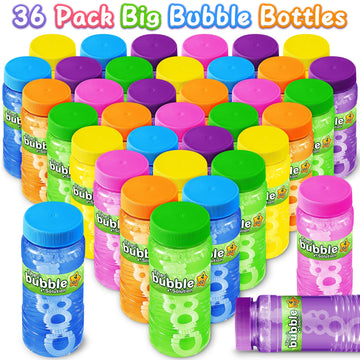 V-Opitos 36 Pack Bubble Bottles With Wands In 6 Colors, 4Oz Bubbles Solution, Bubble Party Favors For Kids, Birthday, School Cla