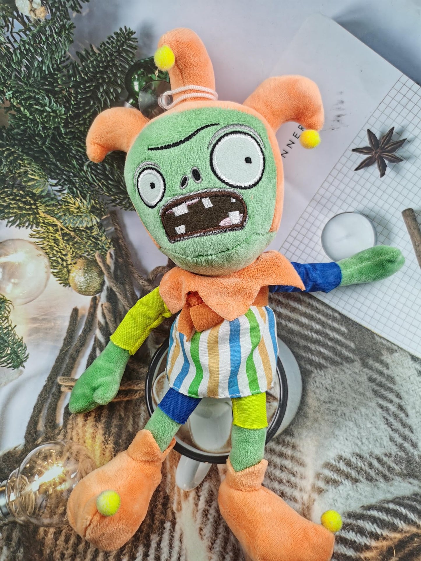 12' Plants And Zombies Jester Plush Zombies Toys Normal Zombies Pvz Plushies 1 2 Stuffed Soft Doll Jester Zombies New