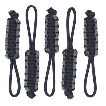 Bubbasgaragetv - Large Heavy Duty Paracord Zipper Pulls (Charcoal Grey)