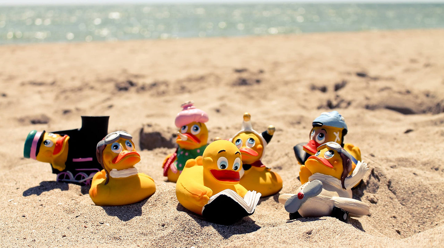 Lanco Pilot Rubber Duck Bath Toy | All Natural, Organic, Eco Friendly, Squeaker | Imported From Barcelona, Spain