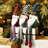 Teeker 3Pcs Christmas Gnomes Plush - Handmade Xmas Gnomes Santa Scandinavian Tomte Ornaments - Buffalo Check Plaid Christmas Gno