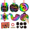 CY2SIDE 60PCS Rosh Hashanah Jewish New Year Scratch Card Gift Set for Kid, DIY Shana Tova Scratch Paper Art for Kids School Acti