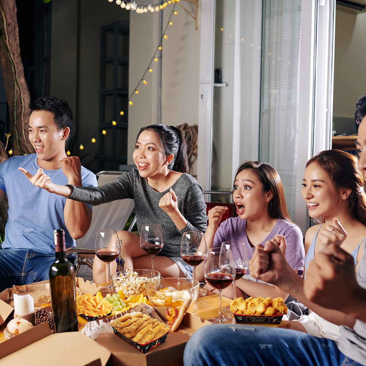 30 Pieces Movie Night Snack Trays Party Supplies Red Nacho Paper Food Trays Movie Theme Decoration Popcorn Paperboard Holder for