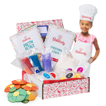 Baketivity Kids Baking Set, Meal Cooking Party Supply Kit for Teens, Real Fun Little Junior Chef Essential Kitchen Lessons, Incl