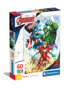 Clementoni - 26193 - Supercolor Puzzle - Marvel Avengers - 60 Pieces, Jigsaw Puzzle for Kids Age 5, Puzzle Cartoon, Made in Ital