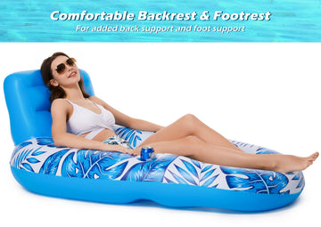 Jasonwell Inflatable Pool Float mature-themed - Pool Floaties Lounger Floats Raft Floating Chair Water Floaties for Swimming Pool Lake Lounge Float with Cup Holders Beach Pool Party Toys for mature-themeds