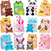 Sofier Valentines Day Gifts for Kids Classroom 24 Pack Valentines Card Boxes with Heart Window Mini Animal Toys Keychains Bulk f