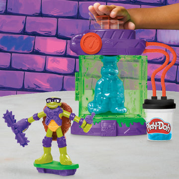 Play-Doh Teenage Mutant Ninja Turtles Mutation Station Playset, Bendy 4 Inch Donnie Action Figure, Kids Arts & Crafts, TMNT Toys