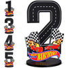 MiniInflat Race Car 2nd Birthday Number Sign Centerpiece Race Car Theme 2nd Birthday Party Supplies Wooden Table Decoration Phot
