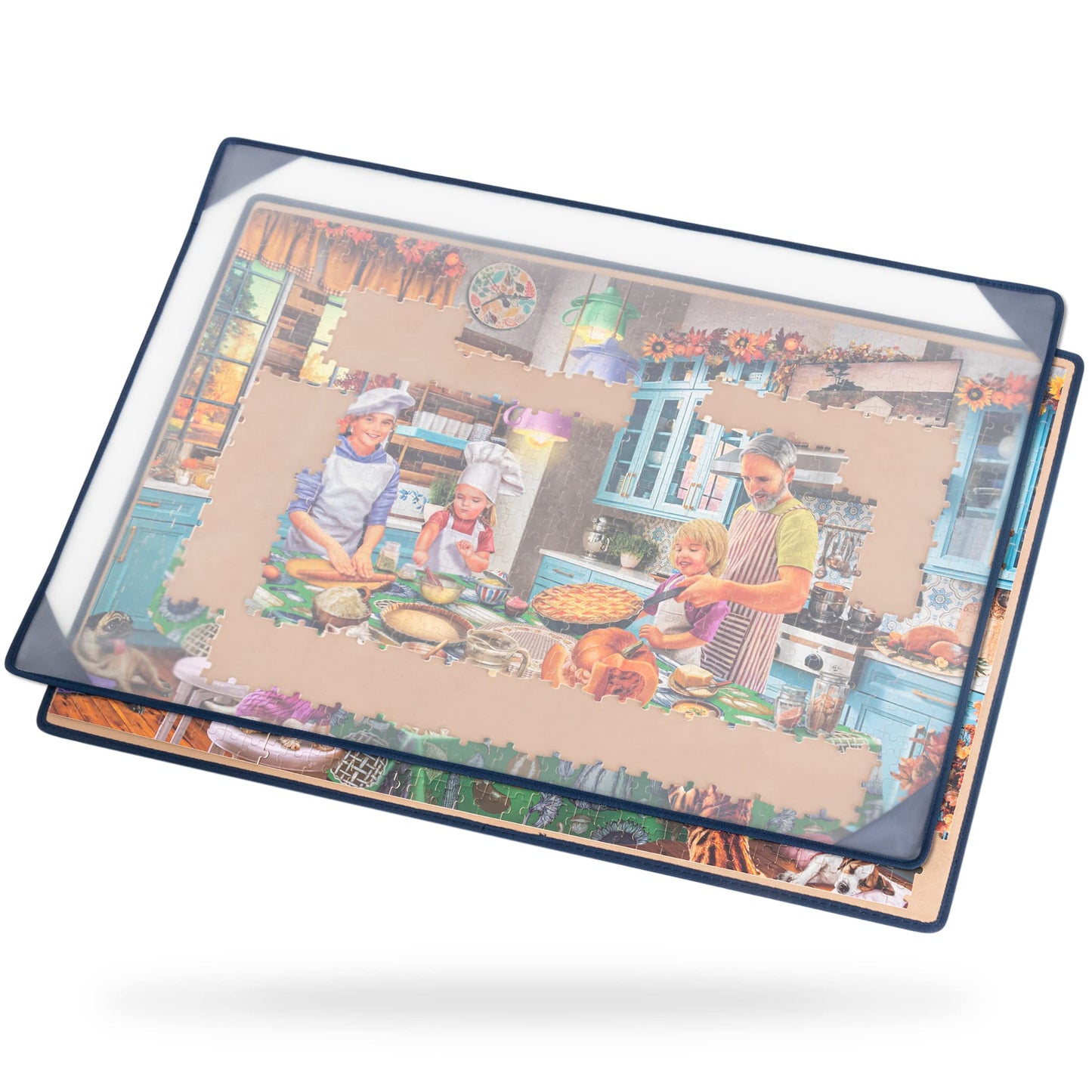 Tektalk Jigsaw Puzzle Board Portable Puzzle Mat For Puzzle Storage Puzzle Saver, Non-Slip Surface (Up To 1000 Pieces, Khaki)
