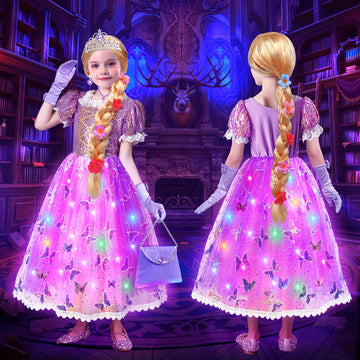 Latocos Girls Princess Costume Toddler Kids Light Up Princess Dress Up Clothes Halloween Costume Halloween Party Gift