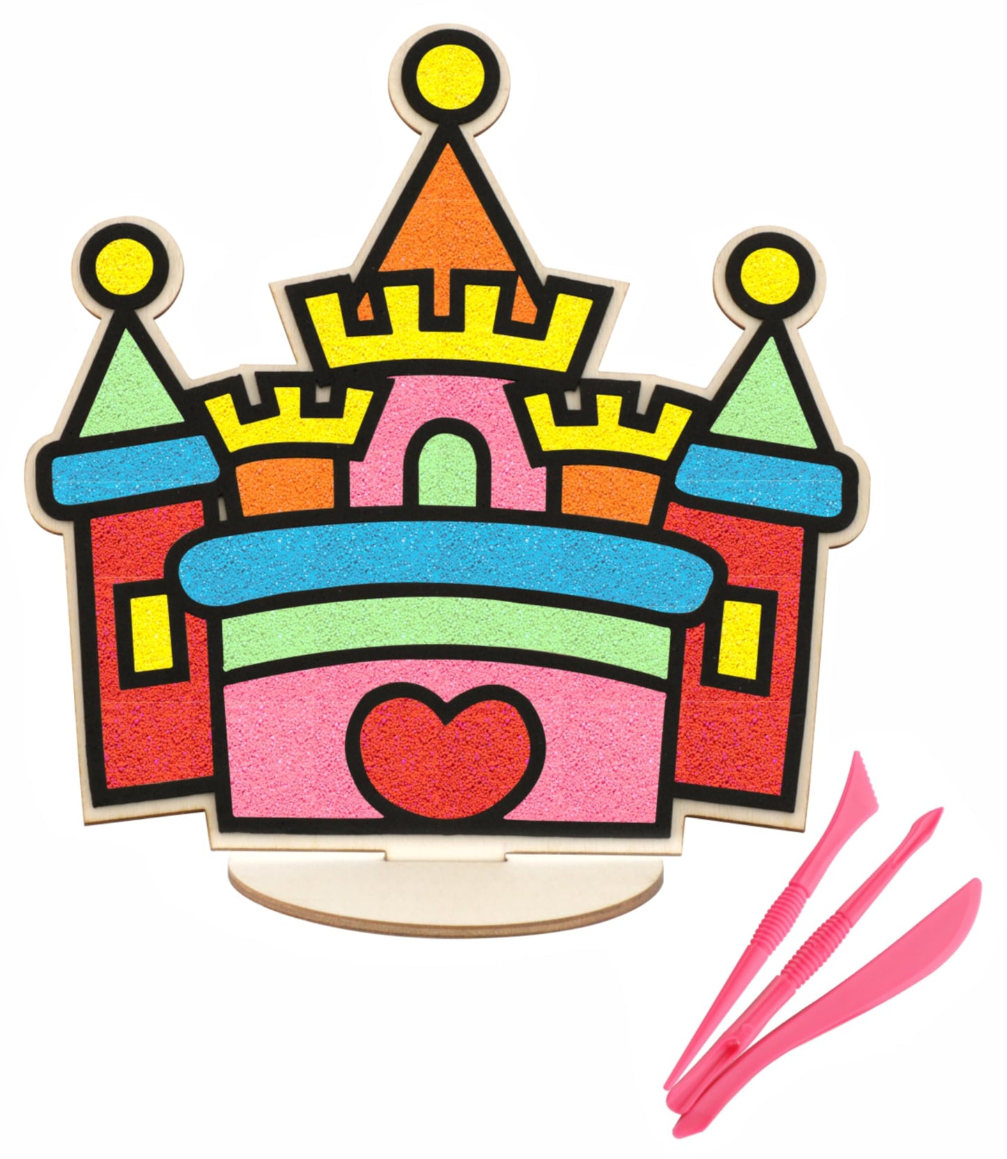 Spartan Kids Wooden Castle Board With Stand Diy Foam Clay Art Kit 8 Colors Air Dry Super Clay Set For Craft Kids 612, Creat