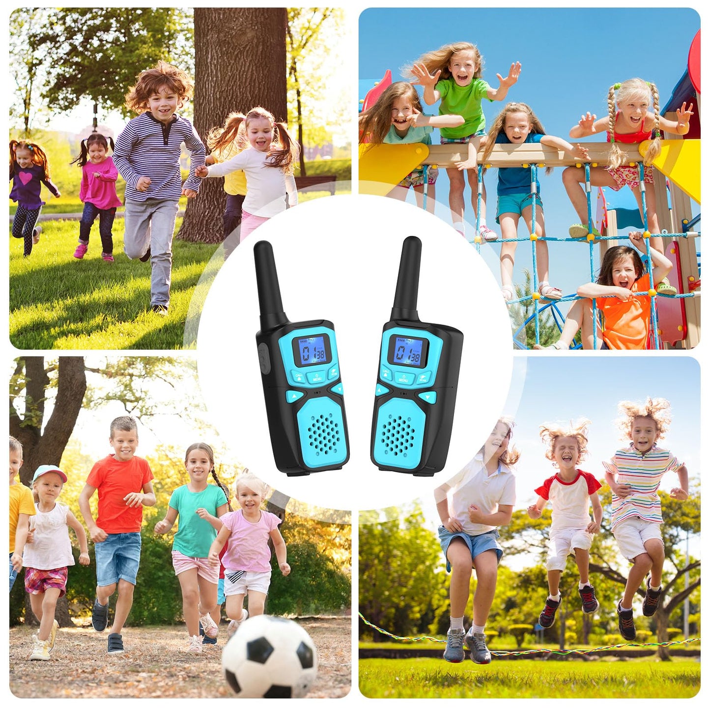 Walkie Talkies For Kids Rechargeable, 2 Pack Long Range Walkie-Talkie For Small 2 Way Radio Hands-Free Outdoor Camping, Hiking T