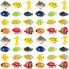 Boao 48 Pcs Plastic Fish Toys Small Tropical Fish Figure Play Set Sea Animals Bath Toys Tropical Party Favors Assorted Ocean Creatures Figures Birthday Learning Educational Party Supplies