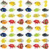 Boao 48 Pcs Plastic Fish Toys Small Tropical Fish Figure Play Set Sea Animals Bath Toys Tropical Party Favors Assorted Ocean Cre