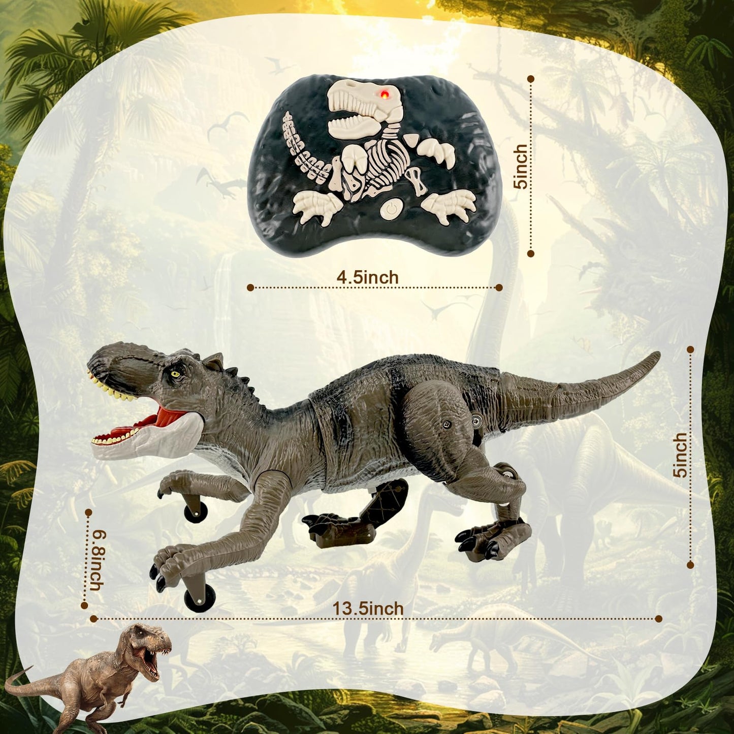 Talgic Remote Control Dinosaur For Boys 4-7,Robot Dinosaur Toys For Kids 5-7, Rc Dinosaur With Realistic Legs & Spray Stream,T Rex Toys For Kids 3 5 7 Year Old Boy Birthday Gift