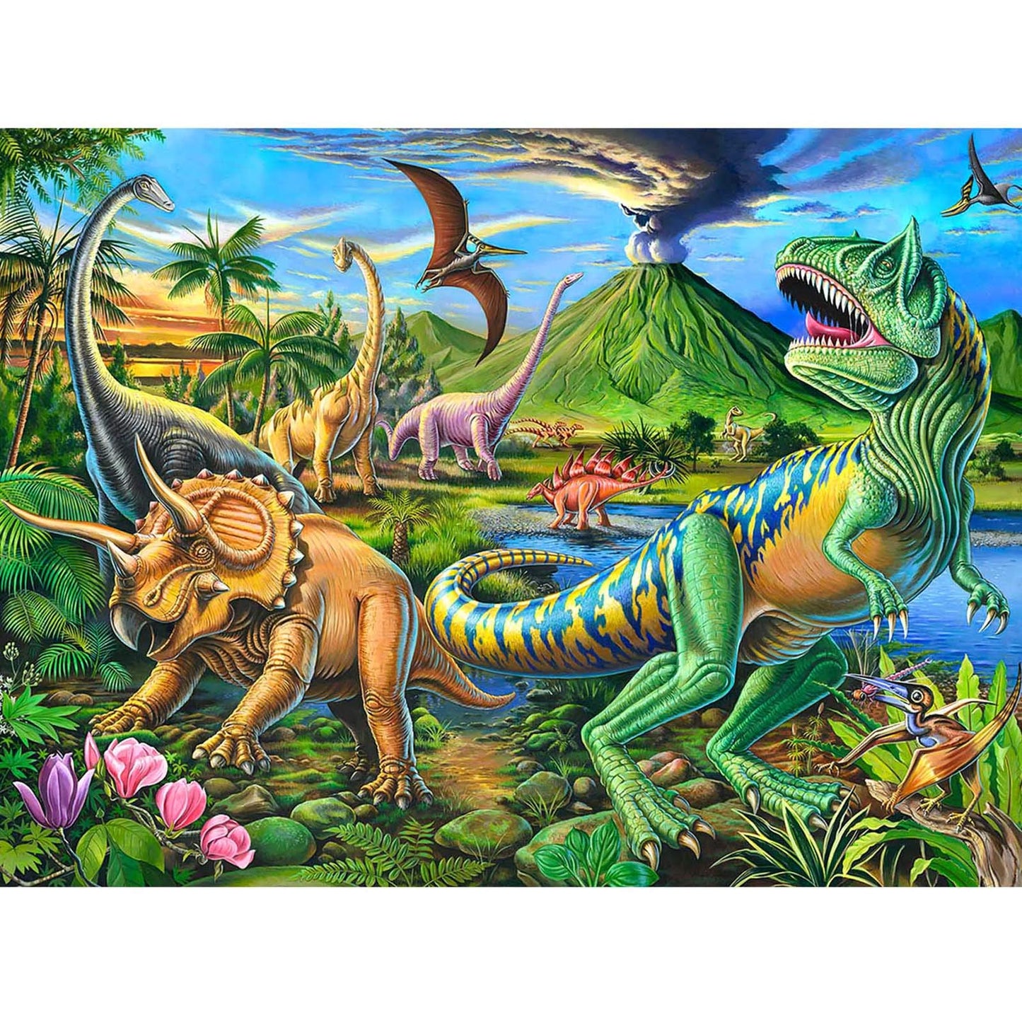 Puzzles For Kids Ages 4-8 Year Old,100 Piece Dinosaur Jigsaw Puzzle For Toddler Children Learning Educational Puzzles Toys For B