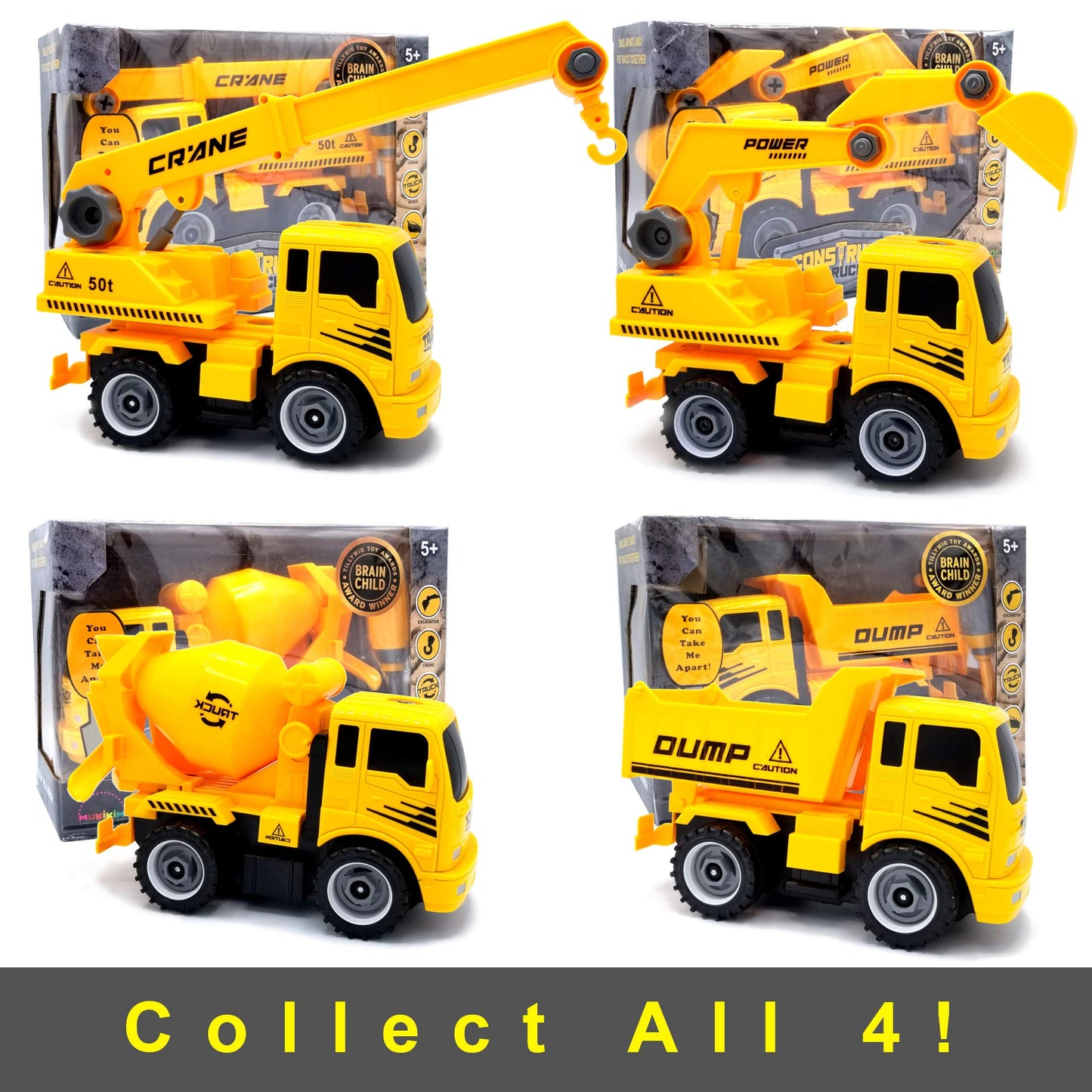 MUKIKIM Construct A Truck - Dump. Take it Apart & Put it Back Together + Friction Powered(2-Toys-in-1!) Awesome Award Winning To