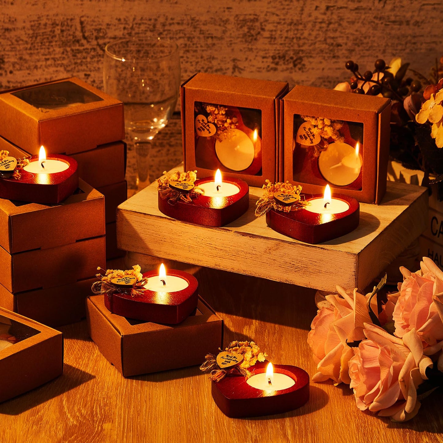 100 Pcs Rustic Wedding Favors for Guests Bulk Bridal Shower Favors Baby Shower Favors Wedding Guest Gifts Candles Anniversary, E