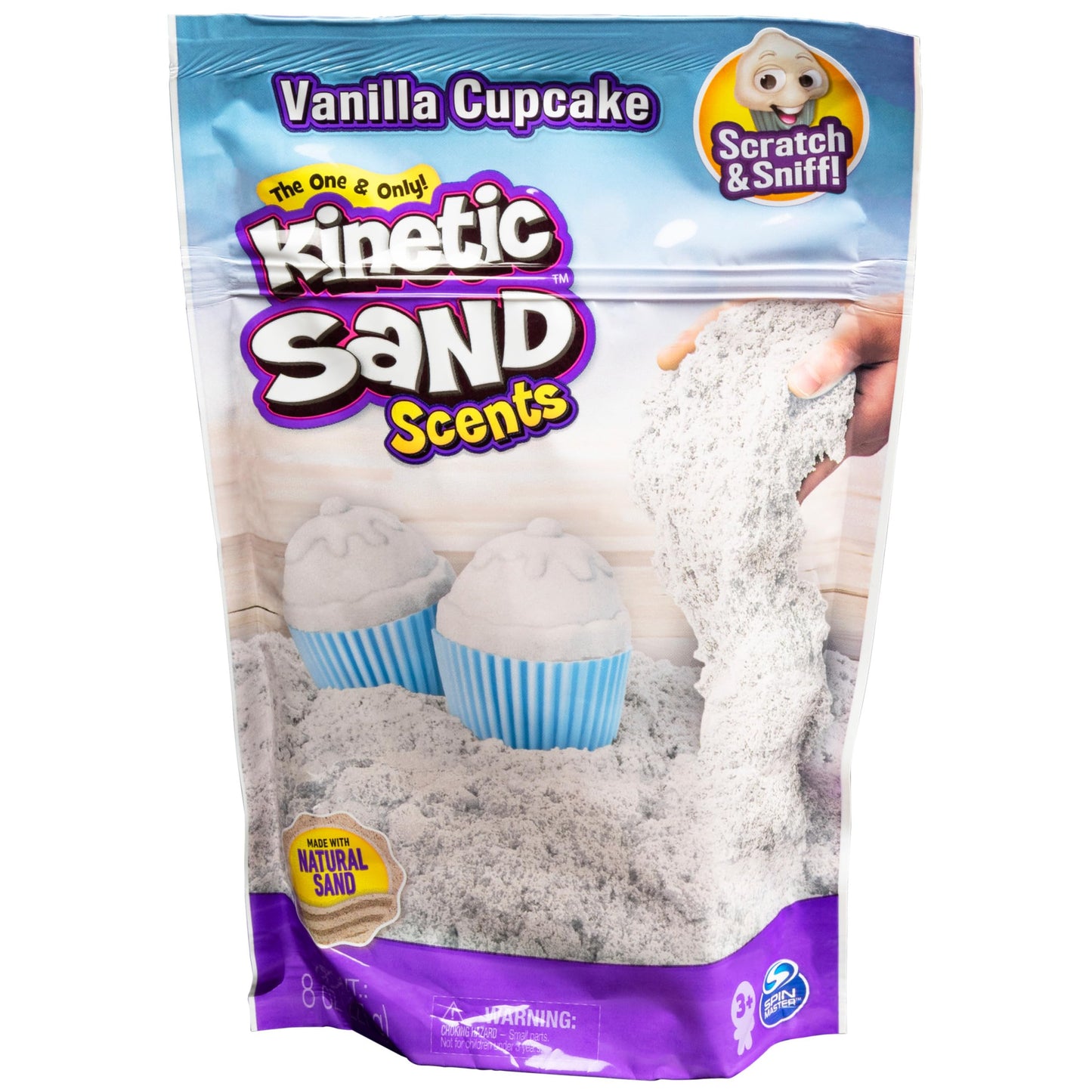 Kinetic Sand Scents, 8oz Vanilla Cupcake White Scented, for Kids Aged 3 and Up