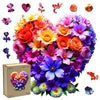 Wooden Jigsaw Puzzles for mature-themeds and Kids Heart Flower 200 Piece Unique Shaped Puzzle Family Game and Creative Wooden Puzzle Gift Wall Art Decor