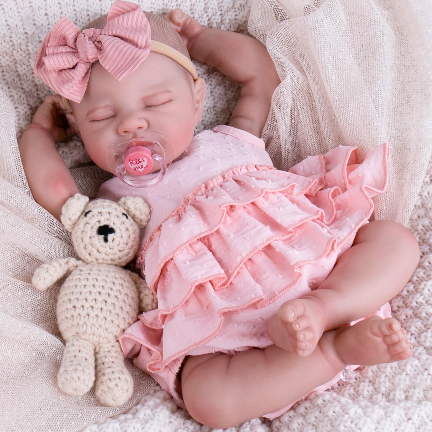 Aori Lifelike Reborn Doll - Realistic 20 Inch Sleeping Newborn Baby Girl With Poseable Limbs And Feeding Set
