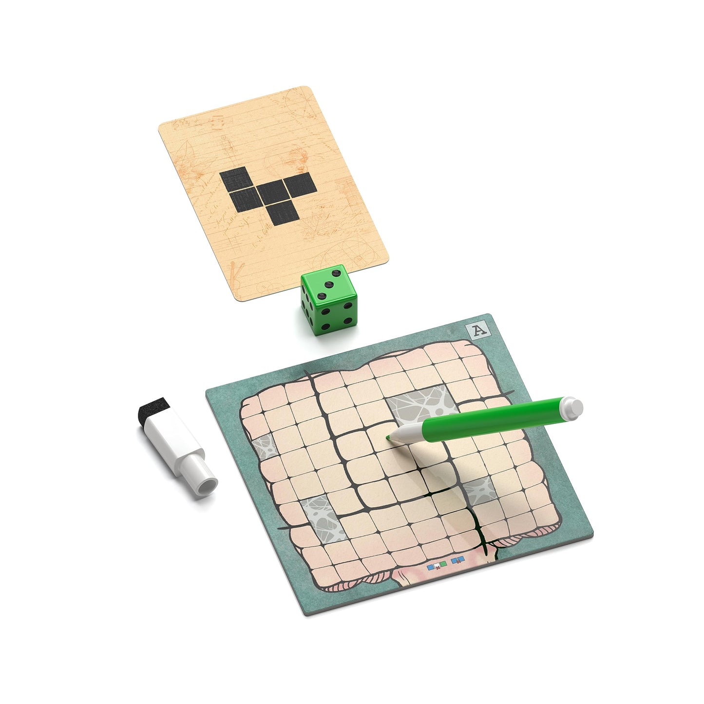 Mind Space Board Game - Polyomino Roll & Write - 1 to 5 Players - 30 Minute Play Time (Mind Space Base Game)