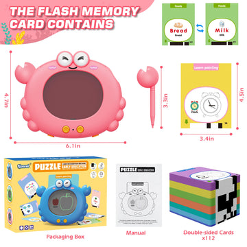 Talking Flash Cards,Kids Toddler Flash Cards With 224 Pages,Writing, Drawing,And Math,Autism Sensory Toys,Speech Therapy Toys,Le