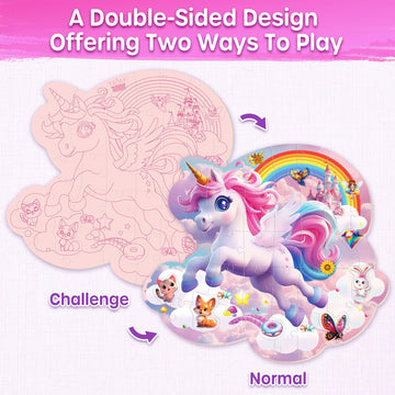 Synarry Unicorn Floor Puzzles For Kids Ages 4-6, Large 45 Piece Floor Puzzles For Kids Ages 4-8, Puzzles For Toddlers 2-4, Unico