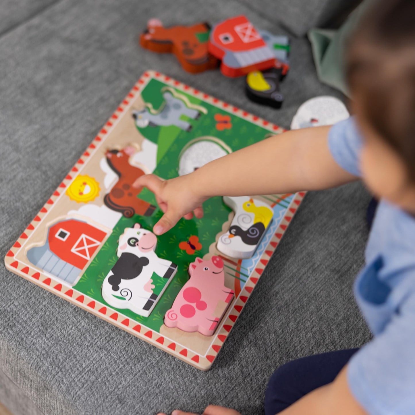 Melissa & Doug Farm Wooden Chunky Puzzle (8 Pcs) - Fsc Certified