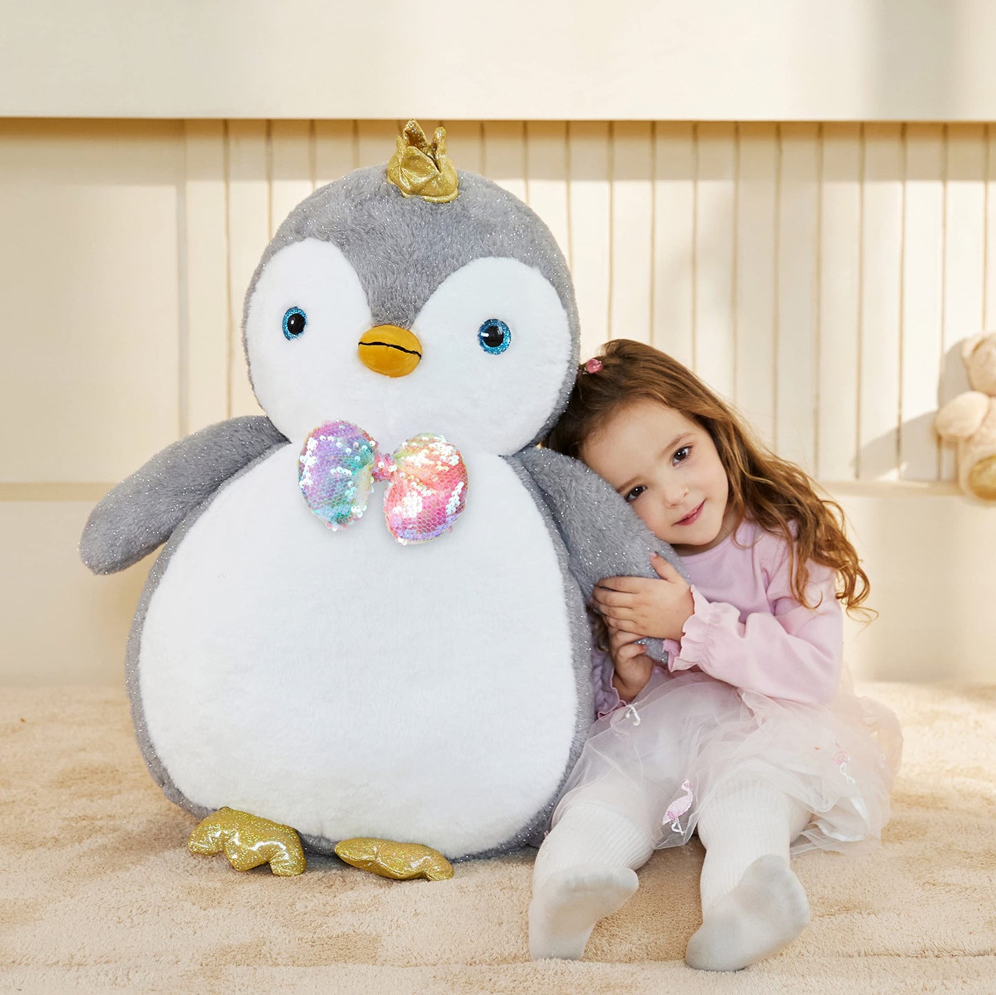 Earthsound Giant Penguin Stuffed Animal Plush Toy,Large Jumbo Cute Soft Toys,Big Size Huge Fluffy Plushy Oversized Fat Plushie,G