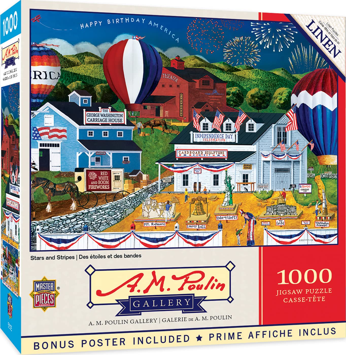 Masterpieces 1000 Piece Jigsaw Puzzle For Adults, Family, Or Youth - Stars And Stripes - 19.25'X26.75'