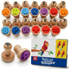 Coogam Wooden Alphabet Number Stamp Flashcard, Abc Spelling Letter Stampers And Mathematics Learning Number Stampers Arts And Crafts Supplies, Montessori Educational Toy Gifts For 3 4 5 Year Old