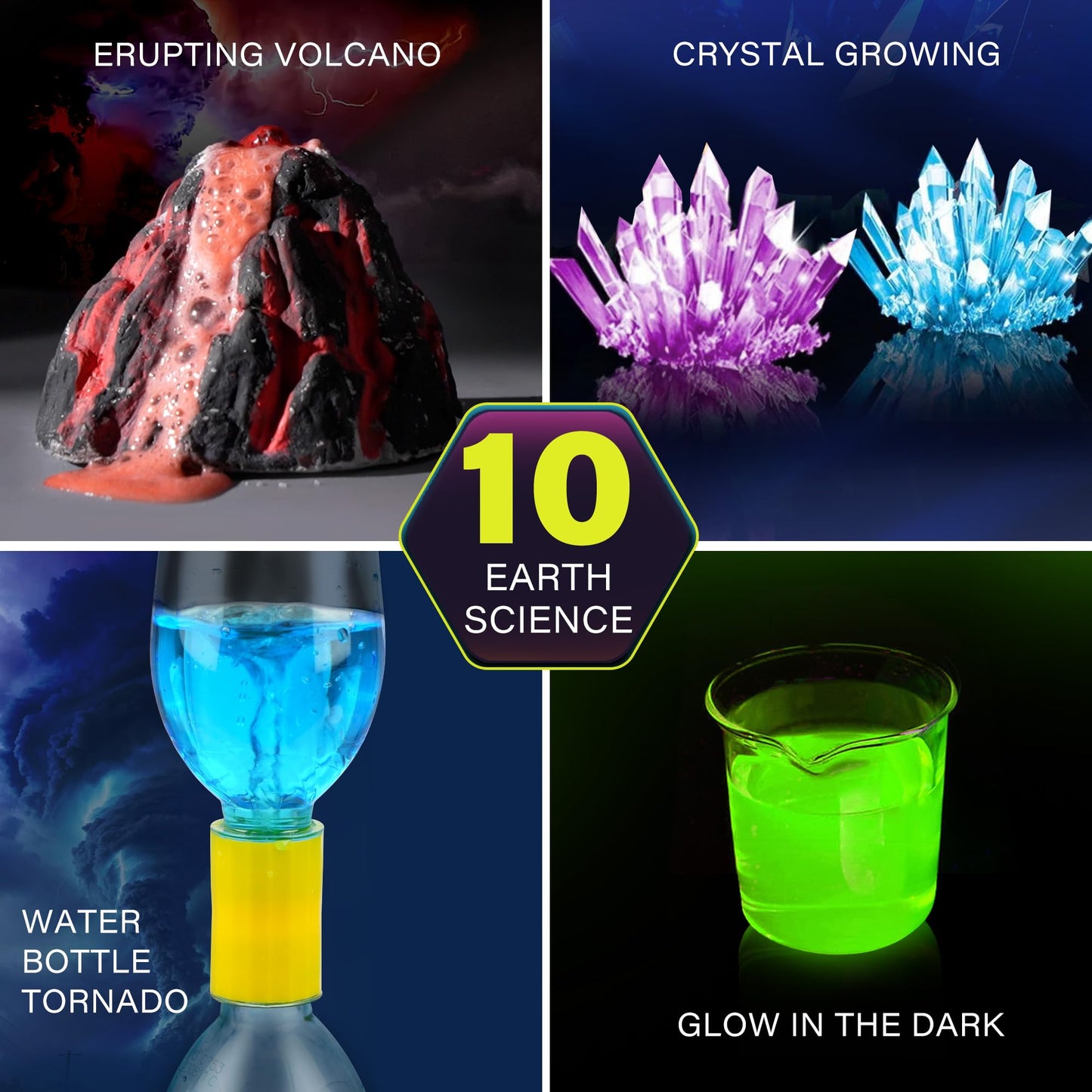 Science Kit For Kids, 105 Science Lab Experiments, Stem Project Educational Toy With Volcano Erupting, Crystal Growing, Chemistry Set, Science Toys, Boys Girls Birthday Gift Ideas, Ages 6+
