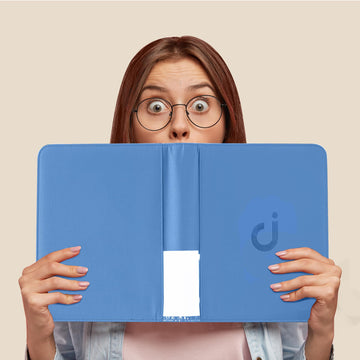 Toploader Binder Holds 128 Top Loaders - 4 Pocket Top Loader Binder for 3 x 4 Rigid Card Holders for Trading Cards or Sports Cards Model A - Sky Blue