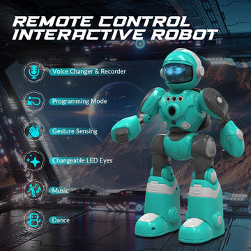Stemtron Robot Toys For Kids, Programmable Remote Control Robot With Magic Record Voice Function, Intelligent Gesture Sensing, S