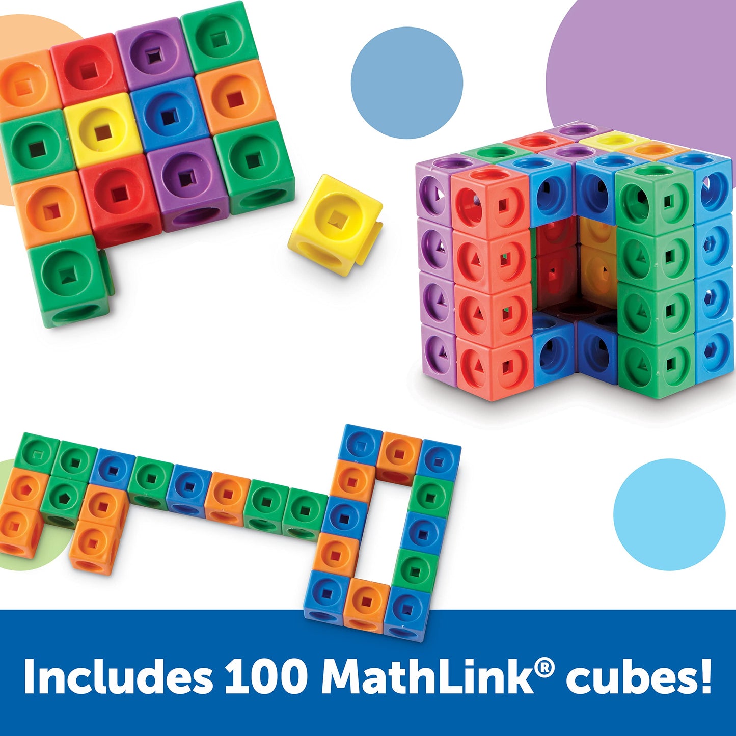 Learning Resources Stem Explorers Mathlink Builders - 100 Pieces, Ages 5+, Kindergarten Stem Activities, Math Activity Set And G