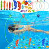 Jasonwell Pool Toys Diving Rings - 28Pcs Swim Thru Rings Pool Game Diving Toys With Dive Ring Underwater Treasures Torpedo Bandi