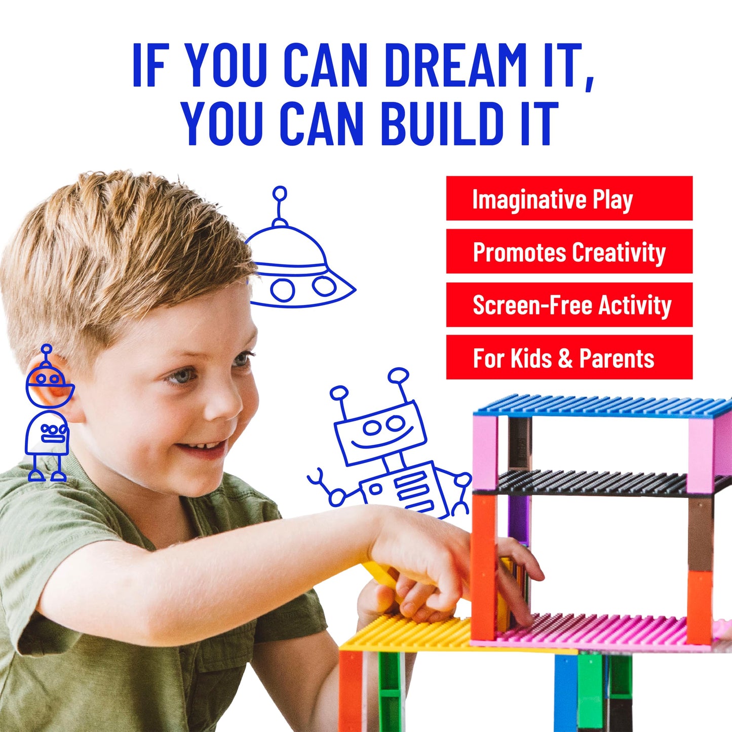 Strictly Briks 8 Pack Classic Baseplates 10x10 in Stackable Building Plates with 32 x 32 Studs Mats Bases Boards Sheets 100% Compatible with All Major Brands Basic Colors