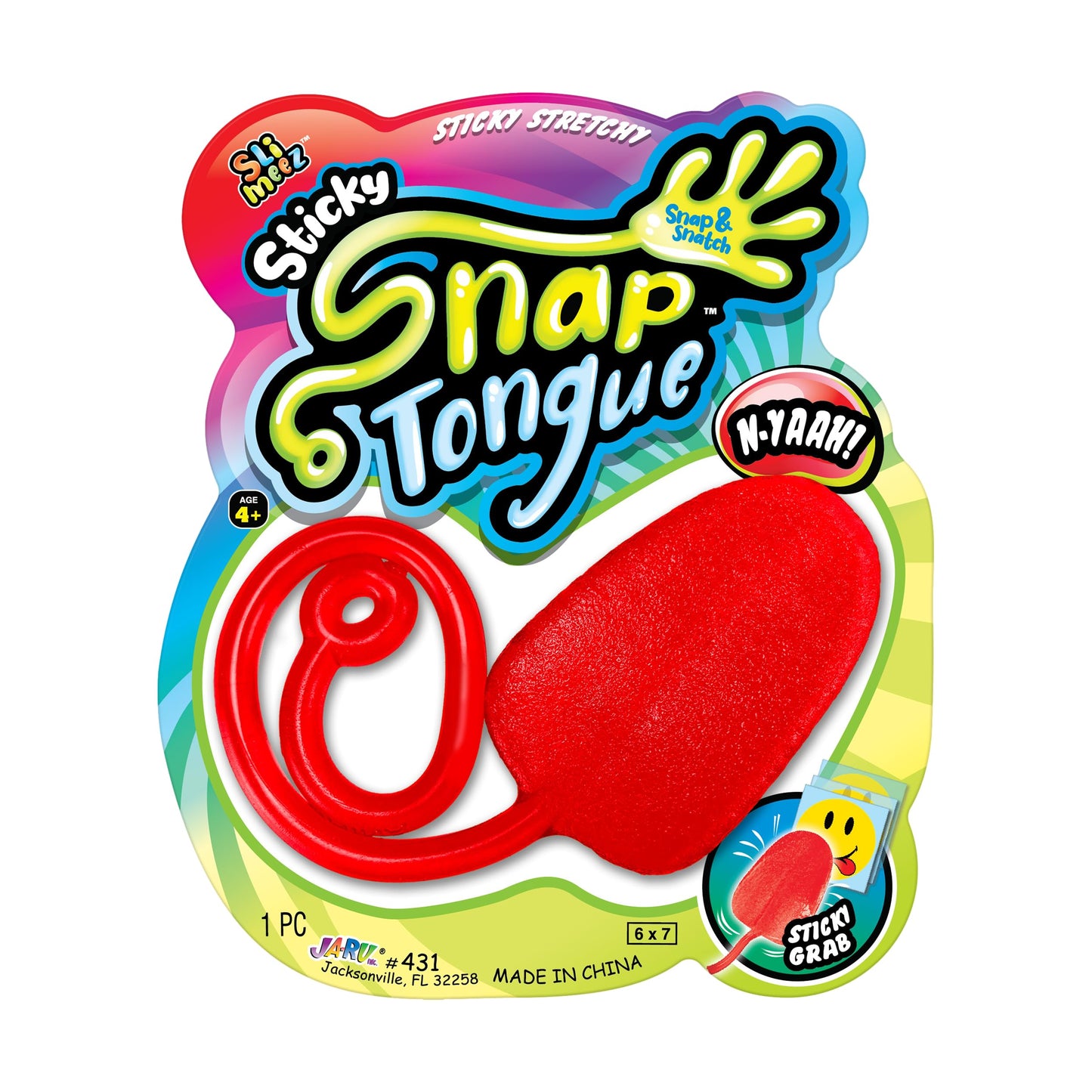 Fun A Ton Giant Snap Hand-Jumbo Sticky Tongue Toy (1 Pack Assorted) Large Stretchy Sticky Hands Toy For Kids. Party Favors, Clas
