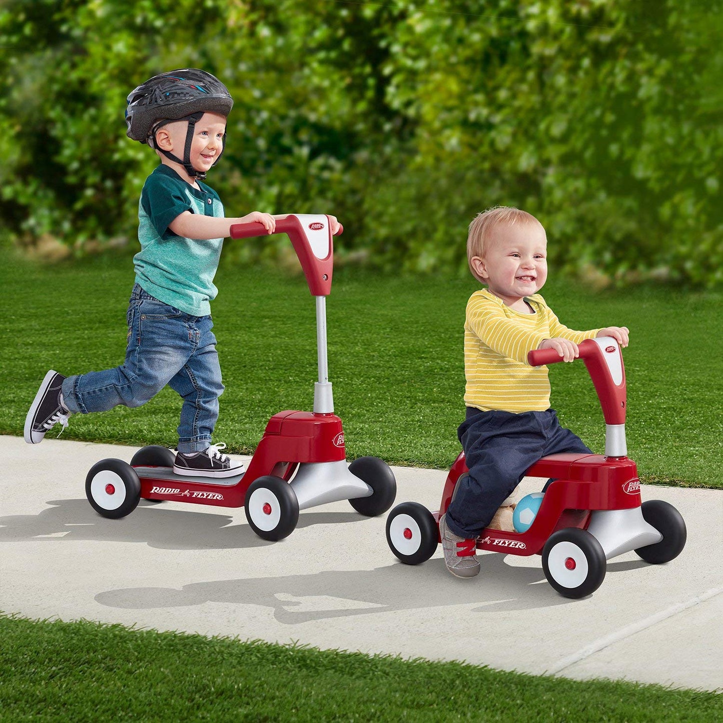 Radio Flyer Scoot 2 Scooter, Toddler Scooter Or Ride On, For Kids Ages 1–4 Years, Red Ride On Toy, Large