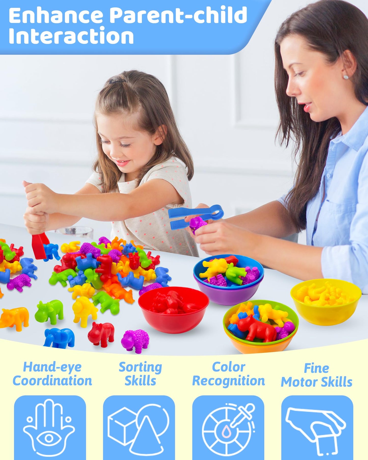 Oomloid Counting Animals Montessori Toys For 3 4 5 Years Old Boys Girls, Preschool Learning Activities Kindergarten Educational