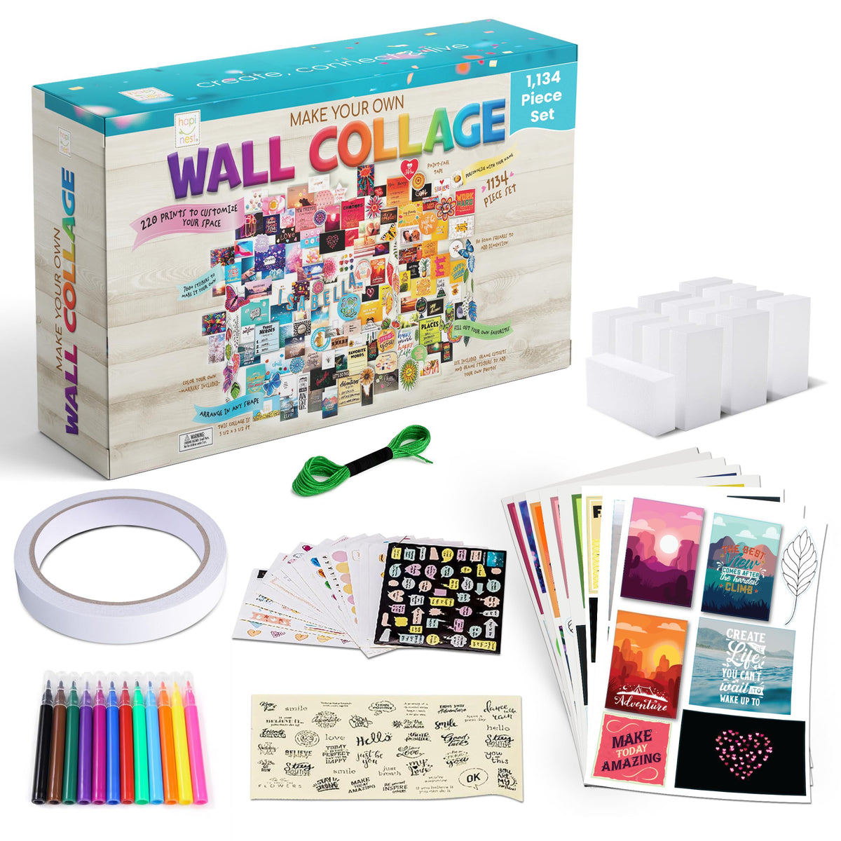 Hapinest Diy Wall Collage Kit For Teen Girls, Picture Arts And Crafts Kit Tween Girl Room Decor, Birthday Gifts Ages 10 11 12 13