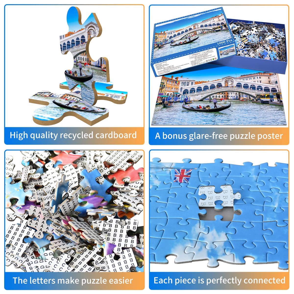 Jigsaw Puzzles For Adults 1000 Piece Puzzle For Adults 1000 Pieces Puzzle 1000 Pieces- Venice Rialto Bridge