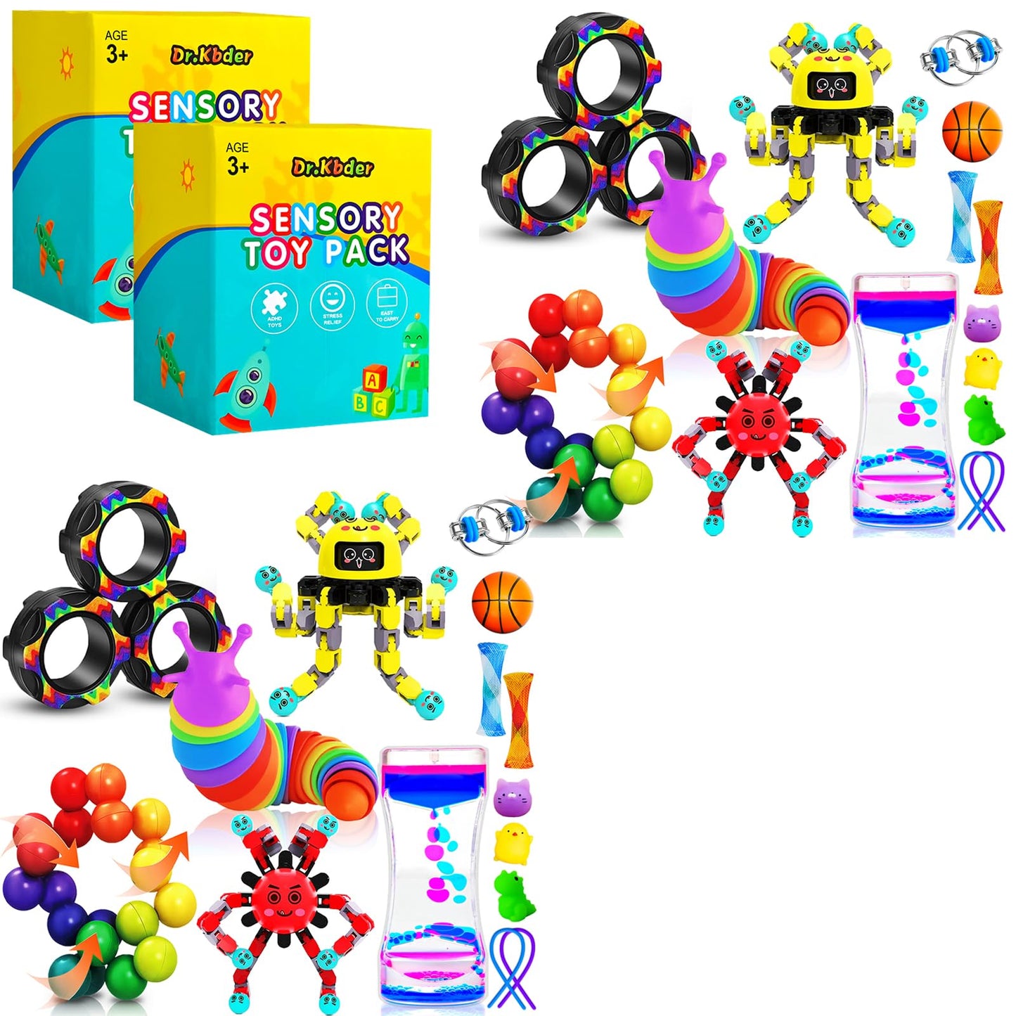 30 Pack Sensory Fidget Toys For Kids Classroom, Autism Sensory Product Calm Down Fidgets For Kids Age 5-7, 8-12, Adhd Stress Relief Travel Toys Christmas Stocking Stuffers For Kids Teens